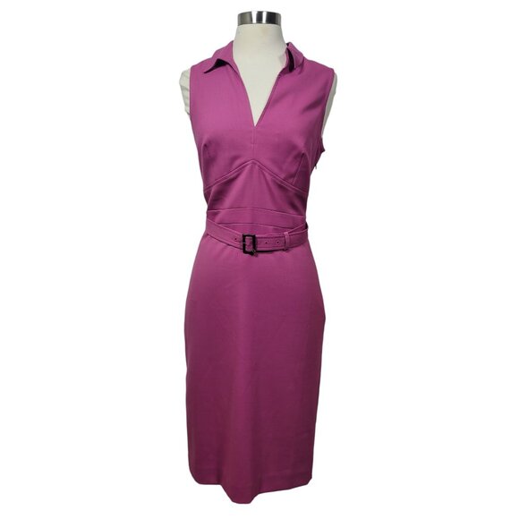 J. Crew Women's Classic Collared Belted Sheath Dress Italian Nova Fides Wool 4 - Picture 2 of 12